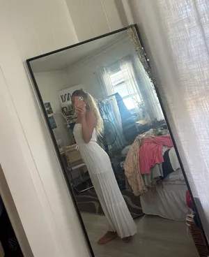 Strapless Long White Beach Dress Size XS thumbnail 2