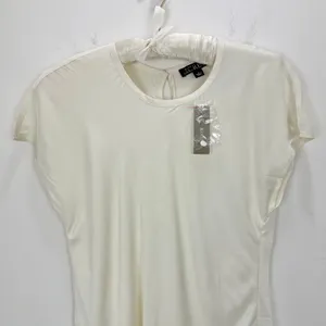 J.Crew Drapey Tee Shirt Top Blouse Viscose Ivory Classic Neutral Small NWT thumbnail 9