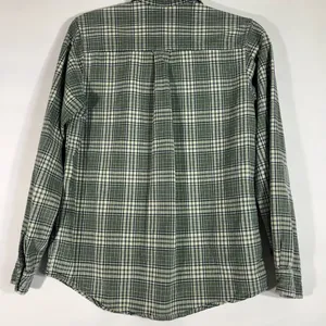 Krazy Kat Flannel Button Up Shirt 100% Cotton Pockets Women‎ Sz S Green Preowned thumbnail 2