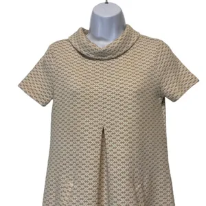 Tyler Boe Kim Dress XS Cowl Neck beige White Geometric 3/4 Sleeve Pocket Dress‎ thumbnail 4