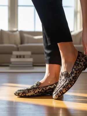 Kate Spade New York "Caty" Animal Leopard Print Sequin Flats Loafers Mobwife thumbnail 2