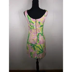 Lilly Pulitzer for Target Fan Dance Women's Size 2‎ Yellow Green Pink Summer EUC thumbnail 3