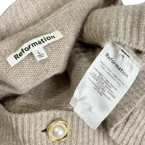 REFORMATION Jacqui Cashmere Sweater Vest, Oatmeal, Large thumbnail 8