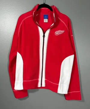 Detroit Red Wings RBX Women's Red & White Fleece Jacket - Size Large - Full Zip thumbnail 1