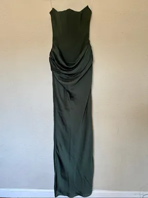 HOUSE OF CB Persephone Olive Green Strapless Corset Maxi/Size S- cup A-C NWOT thumbnail 5