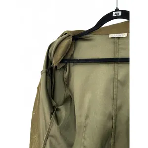 Vintage Celine | M | Blazer Jacket Micro Suede Womens Thigh Length Olive Green thumbnail 4