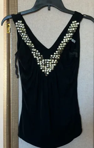 FINAL MARKDOWN Elegant Black Embellished Women's Top medium thumbnail 1