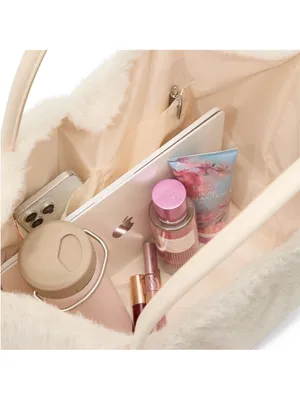 Victoria's Secret Cream Faux-Fur Tote Bag thumbnail 4