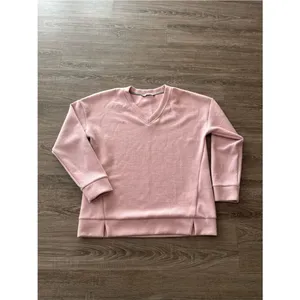 Marc New York V Neck Sweater Womens L Dusty Pink Ribbed Long Sleeve Sweatshirt thumbnail 2
