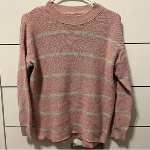 American Eagle Pink & Grey Stripe Sweater thumbnail 2