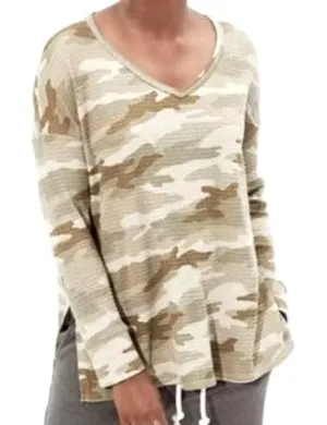 American Eagle Oversized Camo Thermal‎ Long Sleeve Top thumbnail 1
