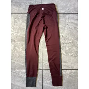 Vuori Rise The Shine Leggings Womens XS Burgundy Grey Colorblock High Rise Pant thumbnail 2