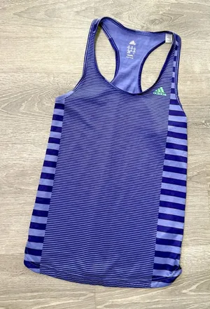 •Adidas• Purple Striped Tank Top thumbnail 1