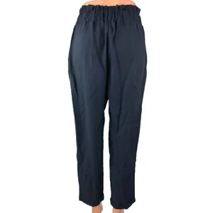Zara Women's Blue High Rise Paperbag Cropped Tapered Ruched Trousers Pants Sz S thumbnail 3