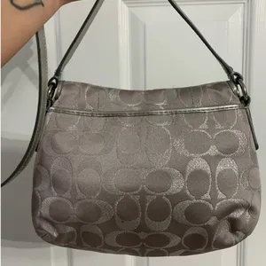 COACH Gray Silver Signature Canvas Crossbody thumbnail 2