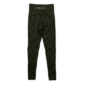 Boux Sport Womens Leggings Small Green Jacquard Camo Gym Yoga Athleisure thumbnail 6