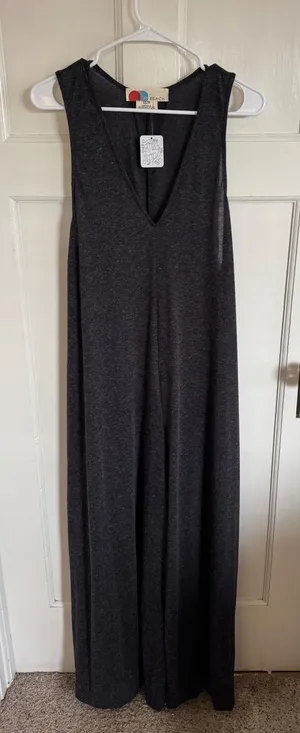 NWT‎ Free People FP Beach dark gray wide leg jumpsuit size xs thumbnail 1