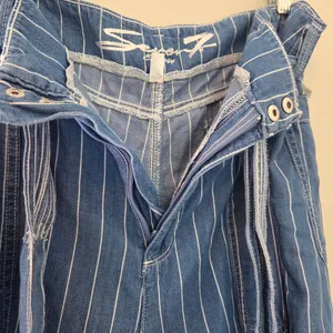 Seven7 Striped Tie Belt Waist Wide Leg Jeans thumbnail 6