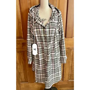 Torrid Jacket Women’s Size 2 2X Pink Plaid Flannel Hooded Anorak Snaps Spring thumbnail 7