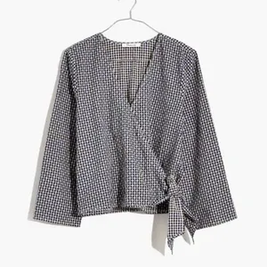 Madewell Textured Cotton Wrap Top Size Small thumbnail 1