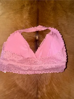 $32 NWOT Aeropostale Pink Lace Halter Bralette XL thumbnail 3