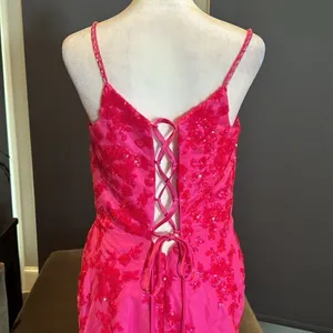 Women’s Pink Mermaid Fit Prom Party Dress Sparkly Sequins Lace Up Back Size 6 thumbnail 5