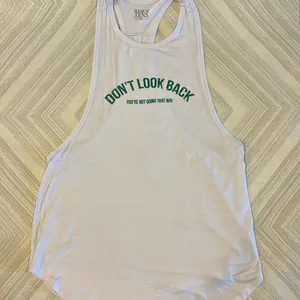 House of Tens Women’s White ‘Don’t Look Back’ White Tank Top - Size L thumbnail 1