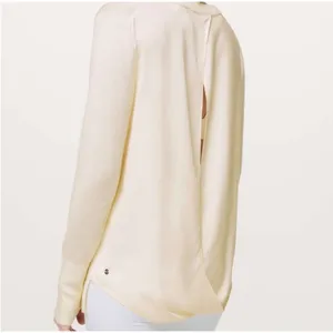 Lululemon Cashlux‎ Still At Ease Cream Open Tulip Back Long Sleeve Knit Sweater thumbnail 2