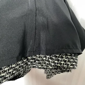LOFT Petites Tweed Mini Skirt Double Front Patch Pockets Sparkly 8P Black White thumbnail 7