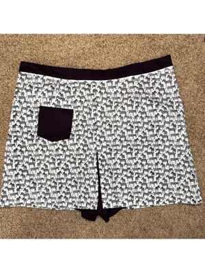 Women’s Unique Vintage Zebra Skort 1X/16 Black and White Zebra Patterned Skort thumbnail 3