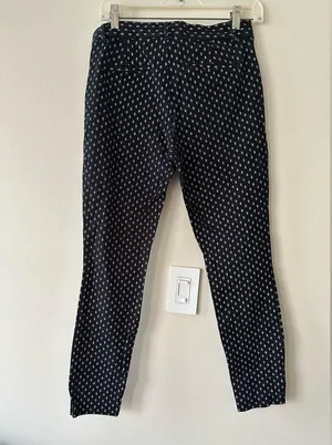 Gap Signature Skinny Ankle Mid Rise Dark Wash Geometric Print Stretch Pants 4 thumbnail 4