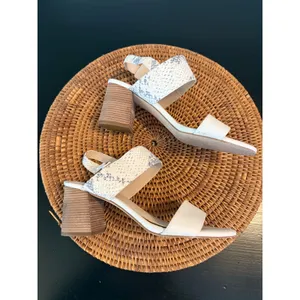 Cole Haan White Snakeskin Block Heel Sandals‎ Womens 8.5 B thumbnail 7