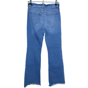 LOFT Womens High Rise Flare Jeans Raw Hem Size 27 Medium Wash Y2K Denim Fall thumbnail 3