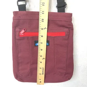 KAVU Keeper Crossbody Bag Maroon Small Canvas‎ Rope Strap Gorpcore Hiking Pouch thumbnail 9