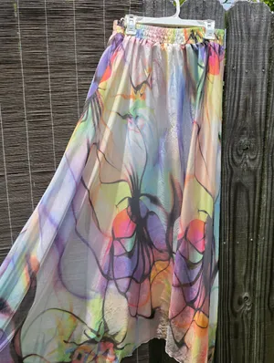 Afibi Women Full/Ankle Length Blending Maxi Chiffon Long Skirt Beach Medium thumbnail 2