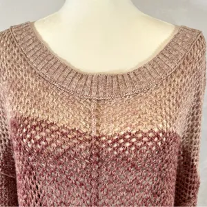 Maurice’s pink and purple color block loose knit open stitch sweater size 3X thumbnail 3