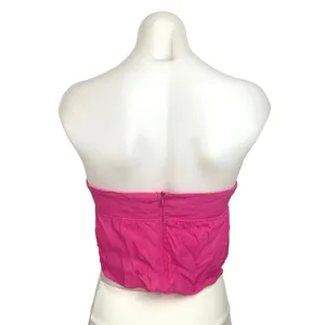 Revolve x Superdown Pink Sleeveless Back Zipper Front Cut Out Tube Top Sz M thumbnail 2