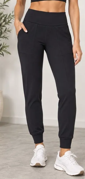Lululemon Align Size 2 Black High Rise Pocket Jogger Cuffed Athletic Pants thumbnail 1