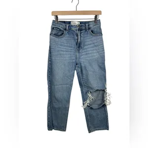 Abercrombie Curve Love Ankle Straight‎ Ultra High Rise Distressed Jeans 29 8R thumbnail 2