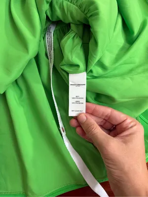 NWT Amanda Uprichard Apple Green Drop Waist Square Neck Mini Dress Sz M 🧡🍄 thumbnail 13