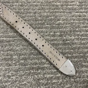 Western Leather Black Calf Hair Studded Rhinestone Embellished Statement Belt thumbnail 7