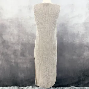 Zara Womens Crochet Knit Dress Small Sleeveless Midi Quiet‎ Luxury Metallic Chic thumbnail 5