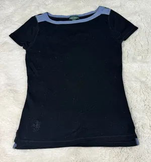 Vintage Ralph Lauren Jeans Co. Black Tee Blue Denim Neckline thumbnail 1