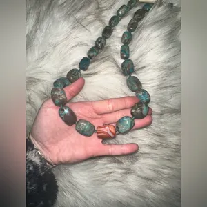 NWT FREE PEOPLE Beaded Stone Necklace - Chrysacolla With Labrador $68 MSRP thumbnail 7