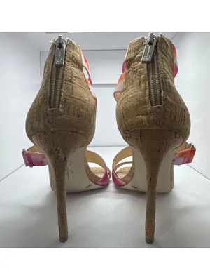 Jessica Simpson Pink Tie-Dye Strappy Cork Heel Sandals - Smo thumbnail 3
