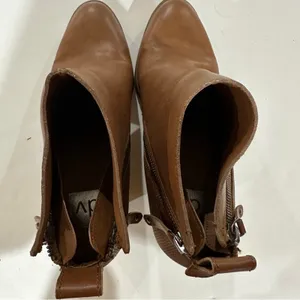 DV Dolce Vita Brown Asymmetrical Zipper Heeled‎ Booties Size 10 thumbnail 6