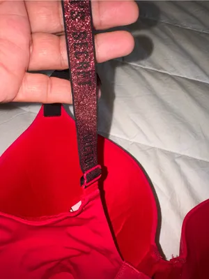 Victoria's Secret Red Bra with Black Accent Straps thumbnail 3