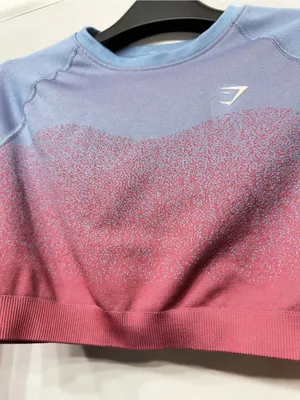 Gymshark Women's Adapt Ombre Seamless Long Sleeve Crop Top Blue/Purple Size M thumbnail 5