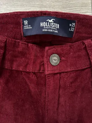 Hollister High-Rise Corduroy Pants Flare Deep Burgundy thumbnail 3