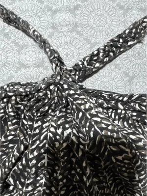 Banana Republic Black and White Patterned Halter Crop Top thumbnail 2